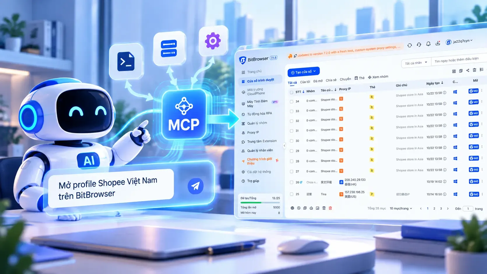 AI agent điều khiển profile trình duyệt antidetect qua MCP