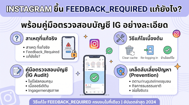 Instagram ขึ้น feedback_required แก้ยังไง สาเหตุ วิธีแก้ไข พร้อมคู่มือตรวจสอบบัญชี IG อย่างละเอียด.png