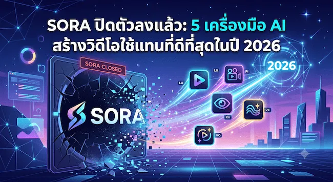 Sora ปิดตัวลงแล้ว 5 เครื่องมือ AI สร้างวิดีโอใช้แทนที่ดีที่สุดในปี 2026.webp
