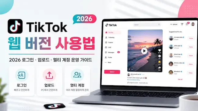 TikTok 웹 버전 사용법 2026 로그인, 업로드, 멀티 계정 운영 가이드.webp