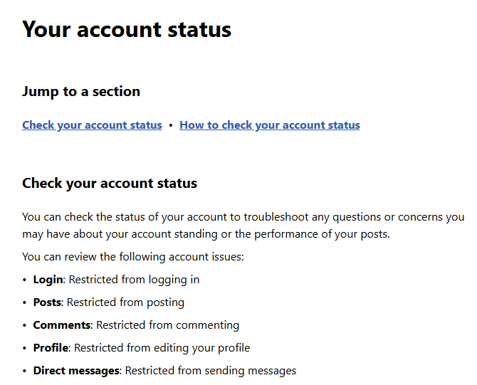 TikTok Account check 頁面顯示登入、發文、評論和個人資料狀態.png