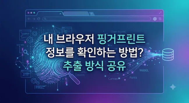 내 브라우저 핑거프린트 정보를 확인하는 방법 추출 방식 공유.webp
