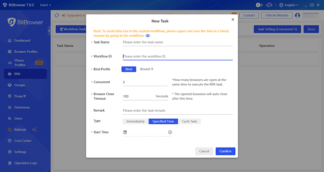 Add New Automation Task