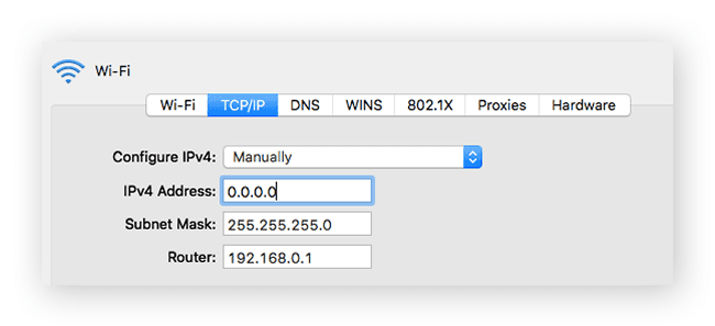 Change IP Address on Mac