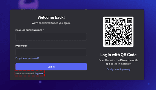 Click Register