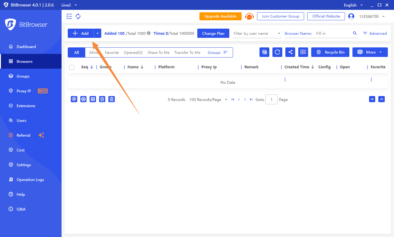  Create a New Browser Profile