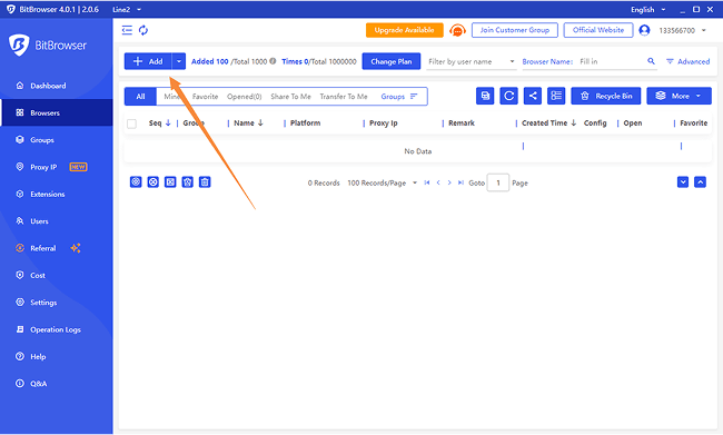 Create New Browser Profiles