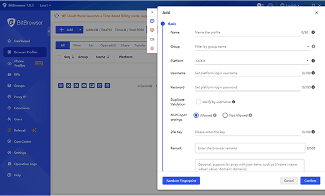 Customize Browser Fingerprints for Windows