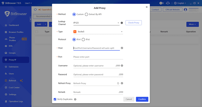 Fill in Proxy Details