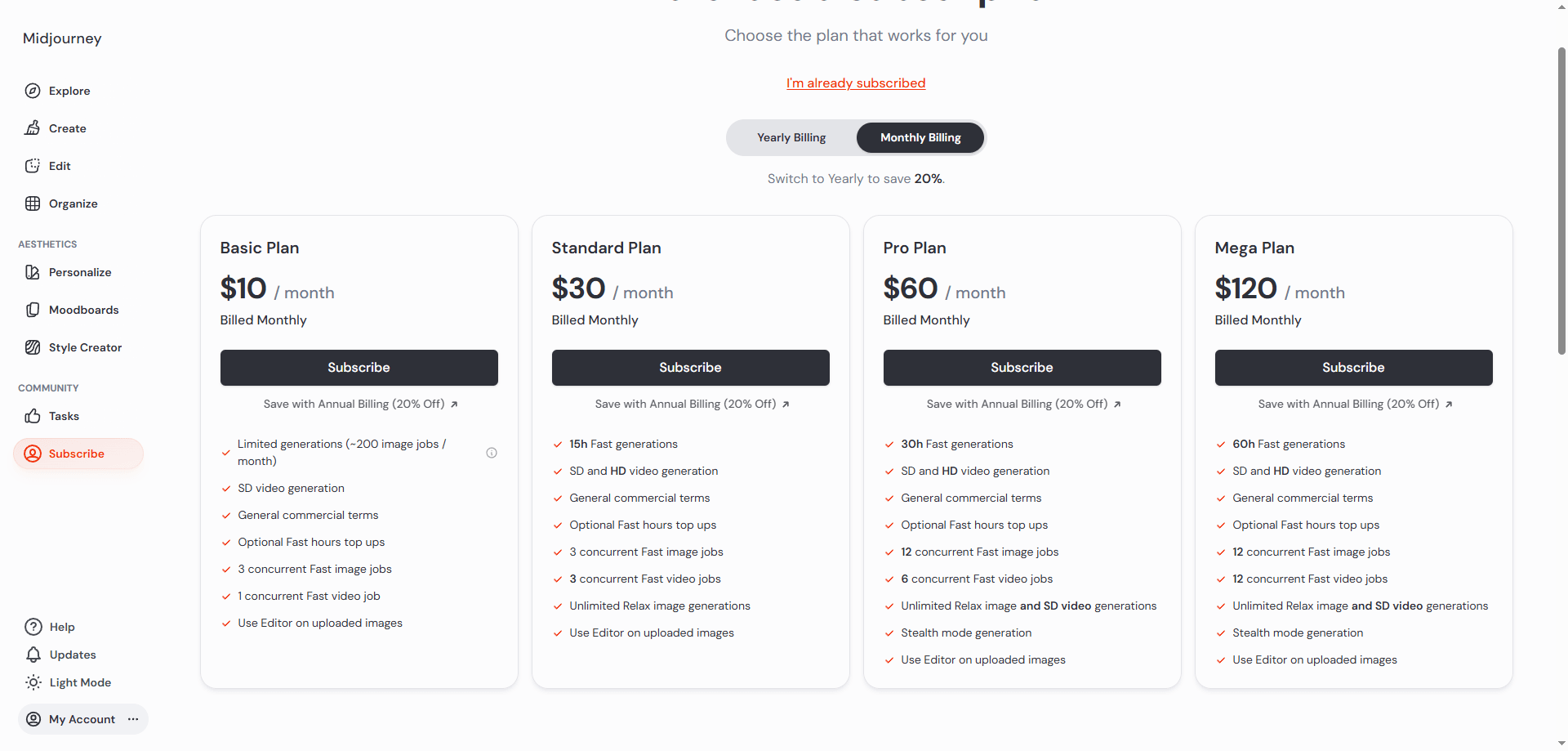 subscription plan