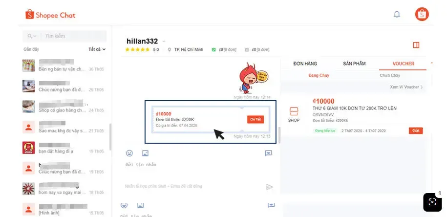 Hộp thư chung của phần mềm chat đa sàn