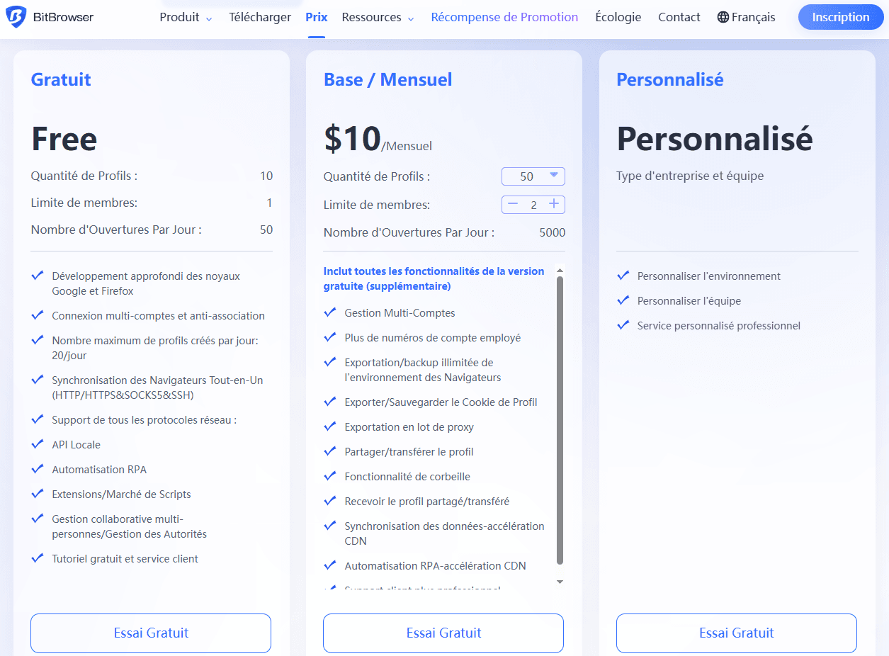 bitbrowser prix