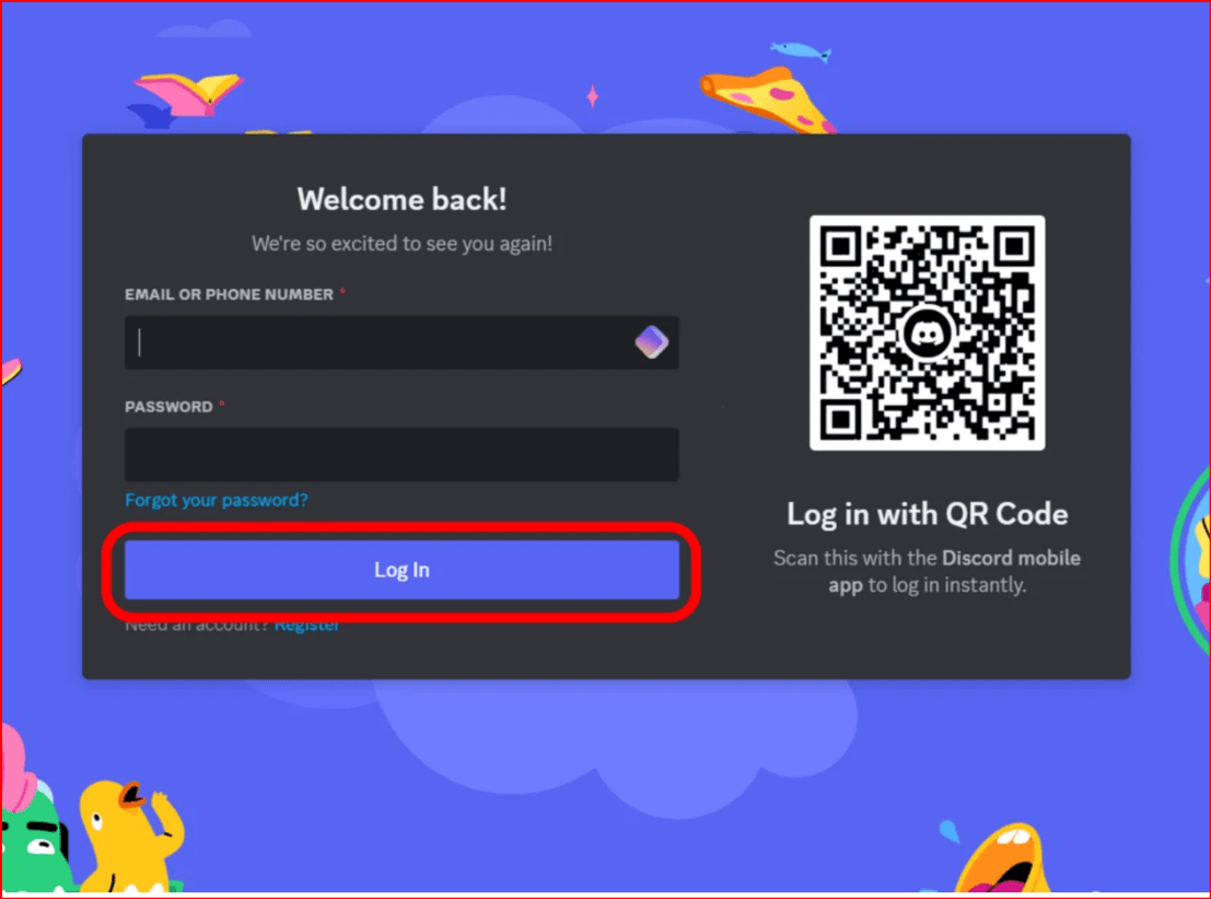 inicio de sesión discord