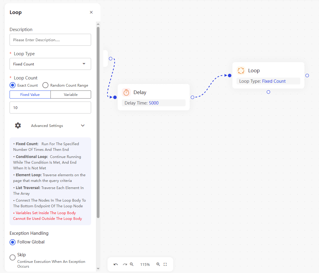 Create a browsing Loop.