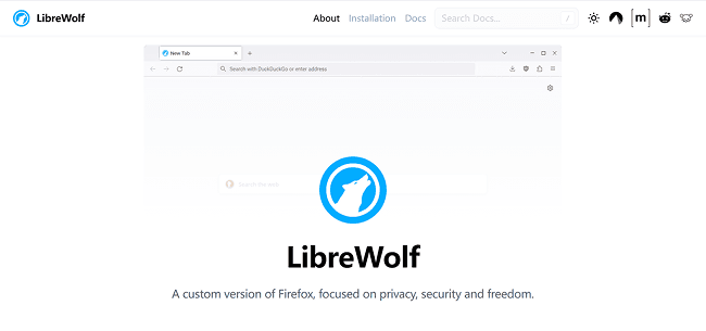 LibreWolf Main Page
