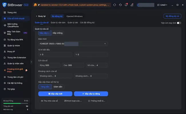 Công cụ đồng bộ tích hợp của BitBrowser